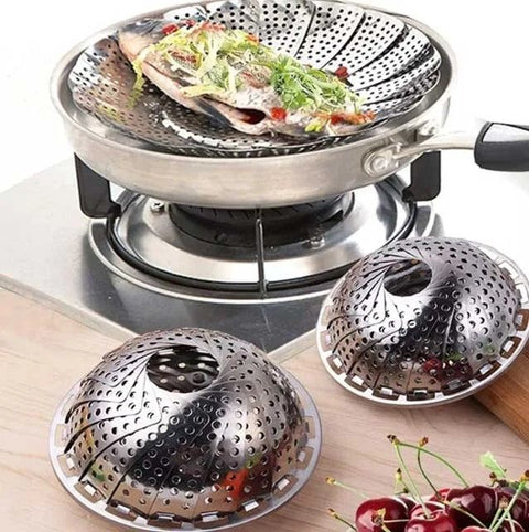 Food Steamer Collapsible Expandable Steamer Insert for Vegetables, Dumplings & Food Cooking